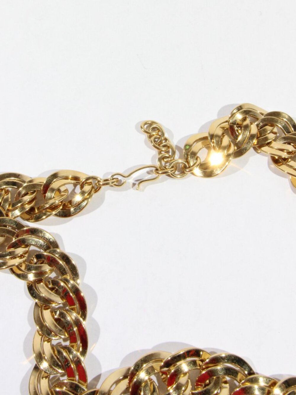 Vintage Monet Gold Tone Double Link Chain Necklace - Picture 2 of 8